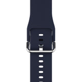 Apple Watch (42/44/SE/45/46/49mm) Holdit Silikon Klokkerem med Metallspenne - Navy Blue
