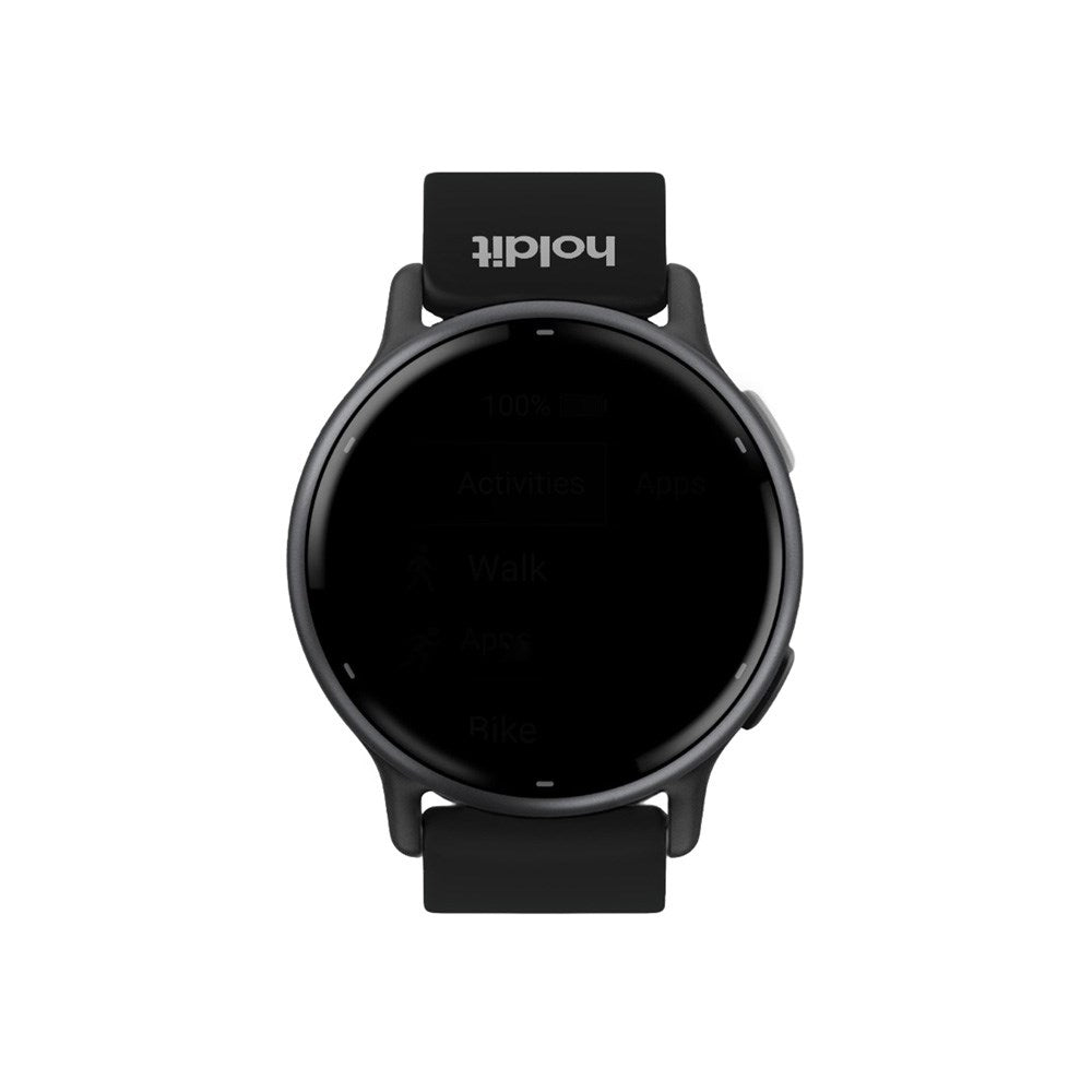 Universal Holdit Silikon Klokkerem med Metallspenne (20mm) - Svart