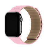 Apple Watch (38/40/SE/41/42mm) Holdit Silicone Magnet Klokkerem - Rosa / Beige