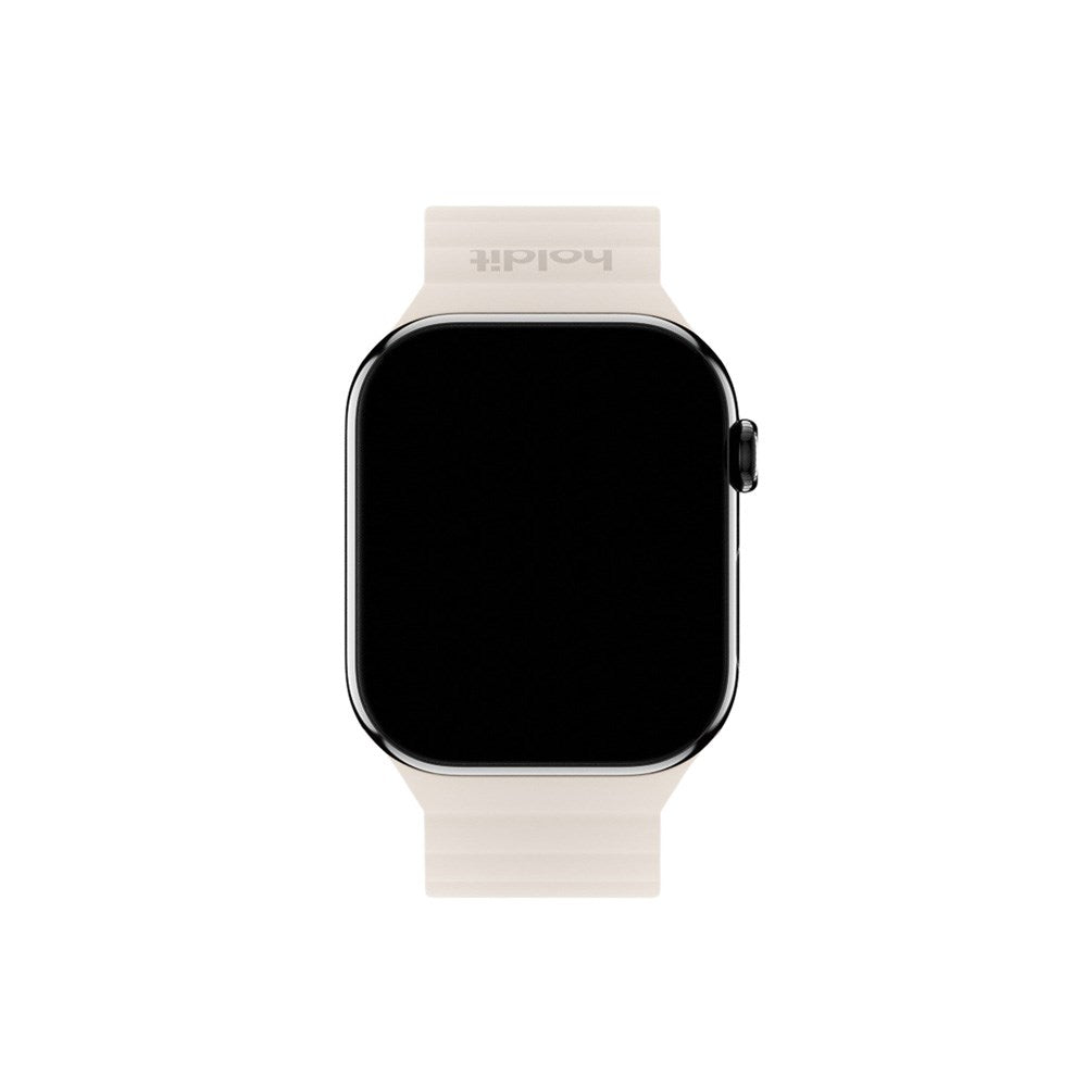 Apple Watch (38/40/SE/41/42mm) Holdit Silicone Magnet Klokkerem - Lys Beige / Beige