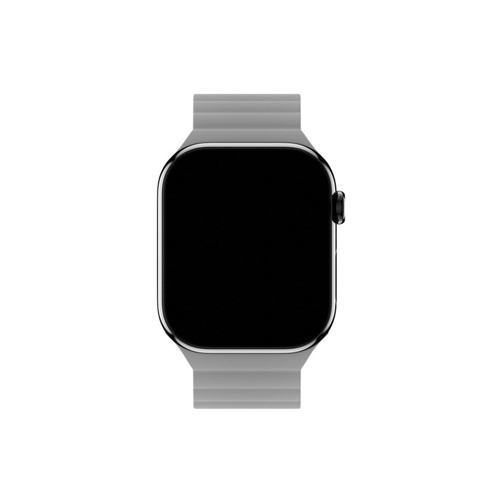 Apple Watch (42/44/SE/45/46/49mm) Holdit Silicone Magnet Klokkerem - Svart / Grå