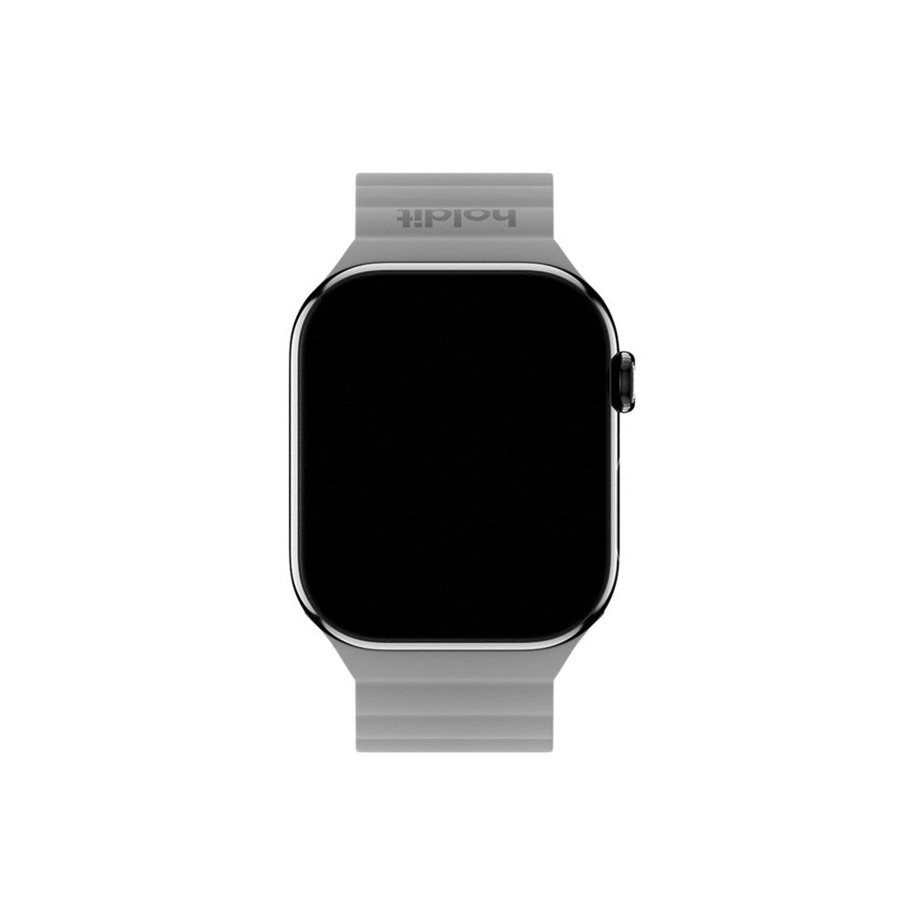 Apple Watch (42/44/SE/45/46/49mm) Holdit Silicone Magnet Klokkerem - Grå / Blå