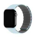 Apple Watch (42/44/SE/45/46/49mm) Holdit Silicone Magnet Klokkerem - Grå / Blå