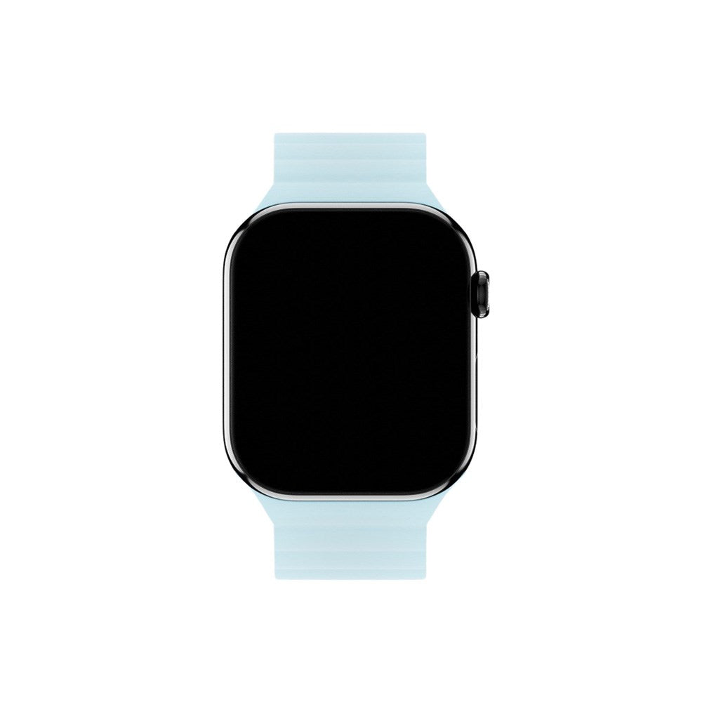 Apple Watch (42/44/SE/45/46/49mm) Holdit Silicone Magnet Klokkerem - Grå / Blå