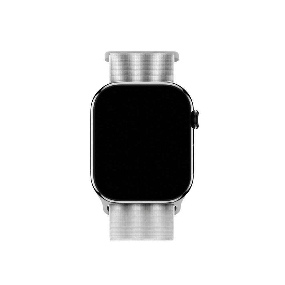 Apple Watch (38/40/SE/41/42mm) Holdit Nylon Klokkerem med Borrelås - Grå