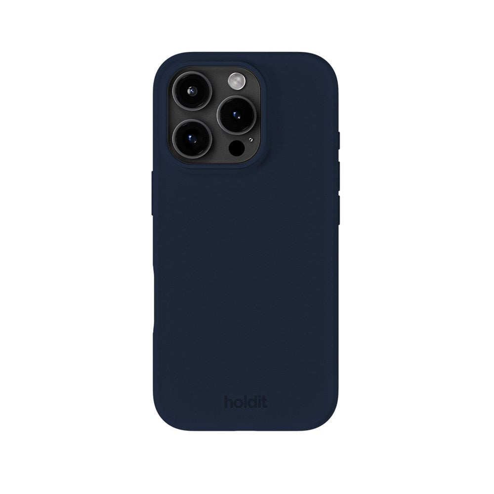 Holdit iPhone 16 Pro Soft Touch Silikon Deksel - Midnight Blue