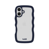 Holdit iPhone 16 Wavy Deksel - Midnight Blue / Transparent