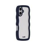 Holdit iPhone 16 Wavy Deksel - Midnight Blue / Transparent