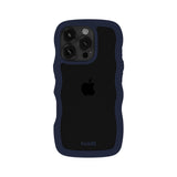 Holdit iPhone 16 Pro Wavy Deksel - Midnight Blue / Transparent