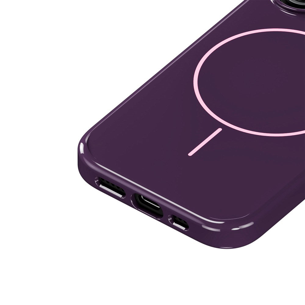Holdit iPhone 16 Mono Case - MagSafe Kompatibel - Deep Plum / Pink