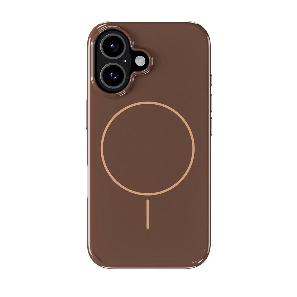 Holdit iPhone 16 Mono Case - MagSafe Kompatibel - Chocolate / Beige