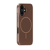 Holdit iPhone 16 Mono Case - MagSafe Kompatibel - Chocolate / Beige