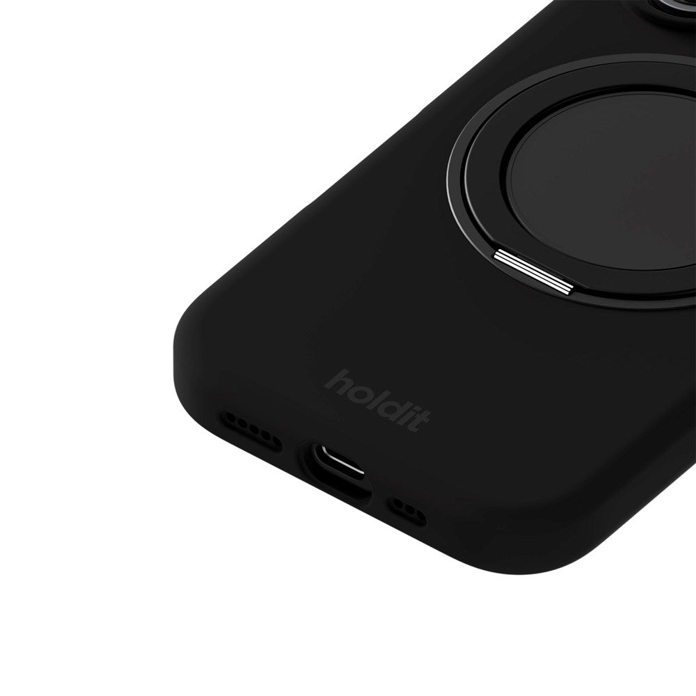 iPhone 16 Holdit Silikone Stand Deksel - Black