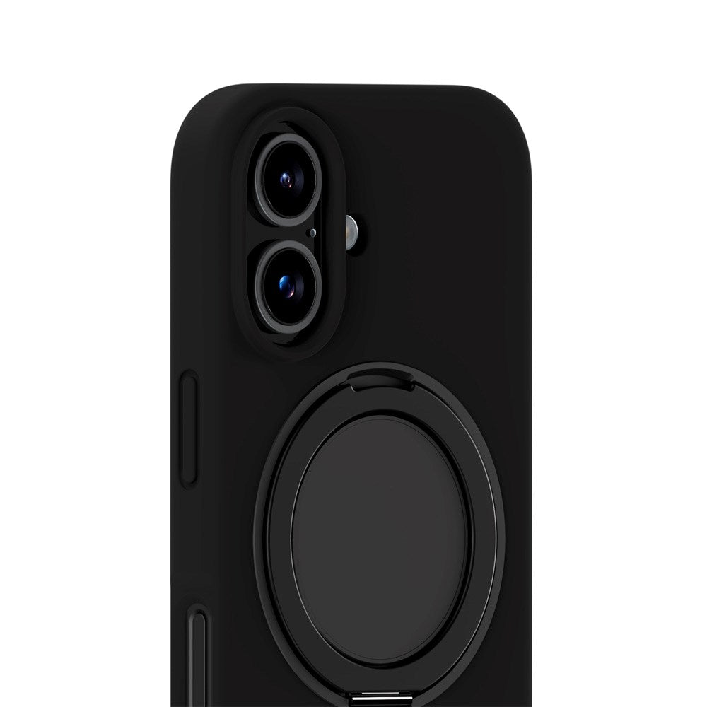 iPhone 16 Holdit Silikone Stand Deksel - Black