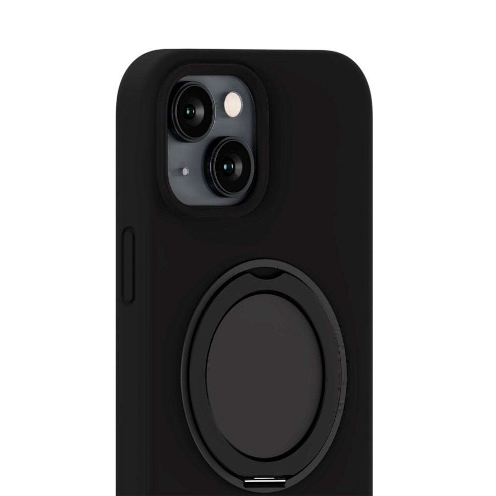 iPhone 16e / 15 Holdit Silikone Stand Deksel - Black