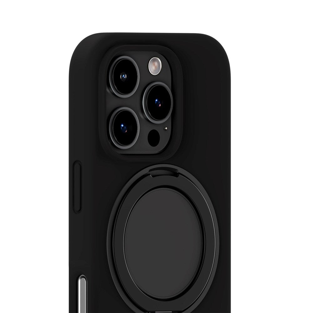 iPhone 16 Pro Holdit Silikone Stand Deksel - Black