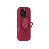 iPhone 16 Pro Holdit Silikone Stand Deksel - Red Velvet