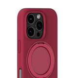 iPhone 16 Pro Holdit Silikone Stand Deksel - Red Velvet