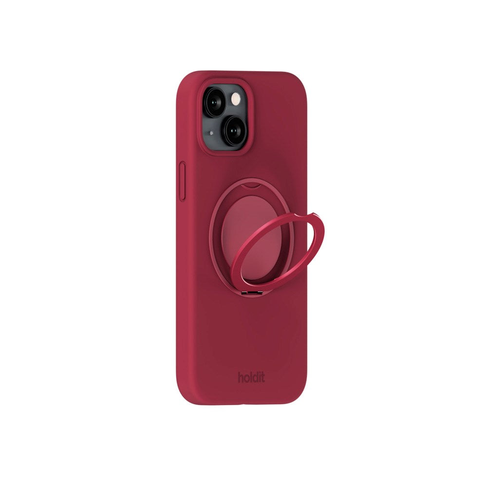 iPhone 16e / 15 Holdit Silikone Stand Deksel - Red Velvet