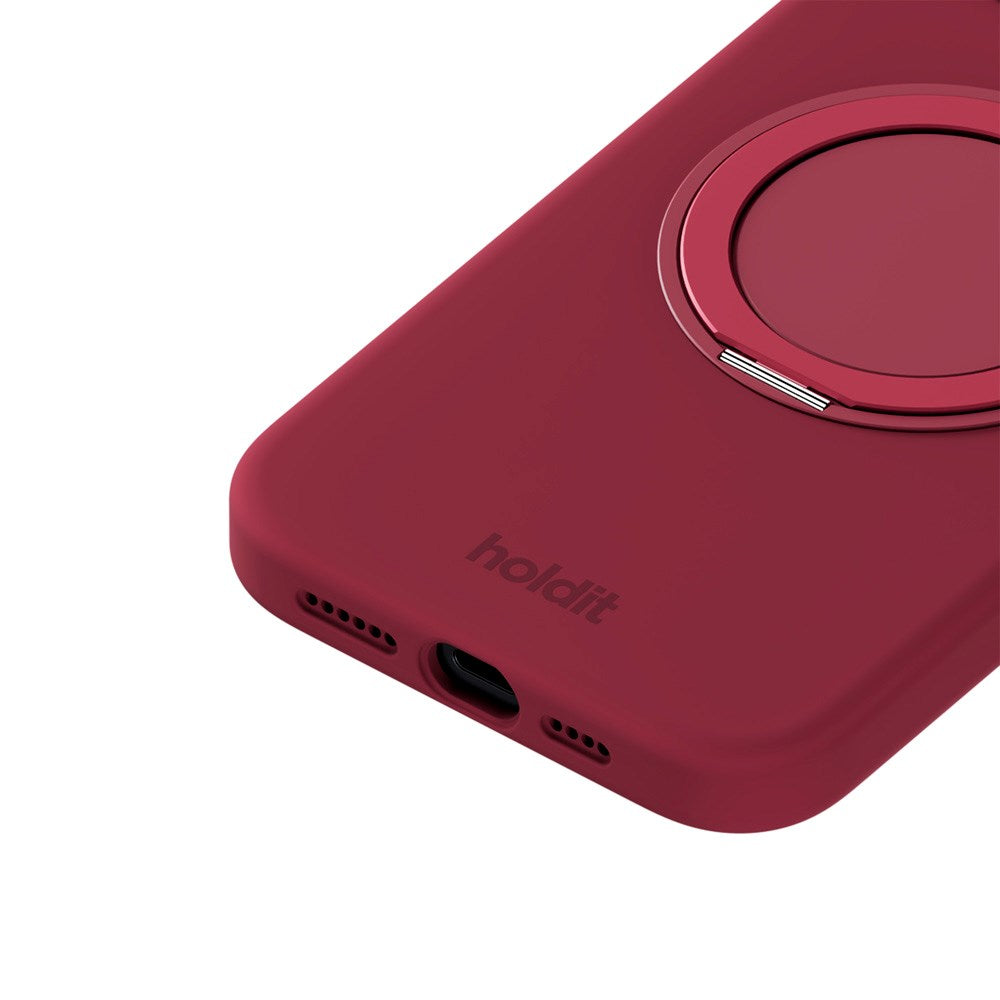 iPhone 16e / 15 Holdit Silikone Stand Deksel - Red Velvet
