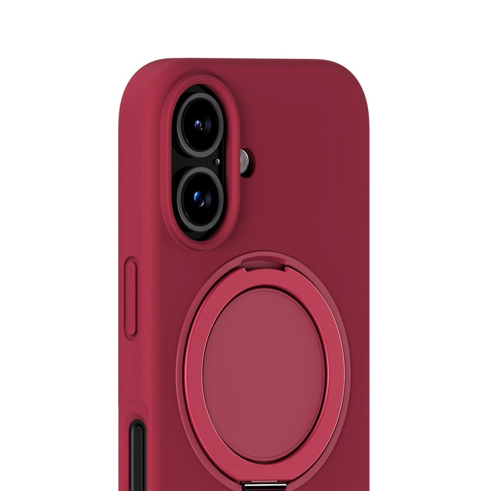 iPhone 16 Holdit Silikone Stand Deksel - Red Velvet