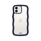 Holdit iPhone 12 / 12 Pro Wavy Deksel - Midnight Blue / Transparent