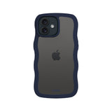 Holdit iPhone 12 / 12 Pro Wavy Deksel - Midnight Blue / Transparent