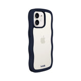 Holdit iPhone 12 / 12 Pro Wavy Deksel - Midnight Blue / Transparent