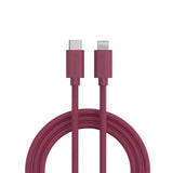 Smartline (3A/27W) USB-C til Lightning Braidy Kabel 2m - Mørk Rød
