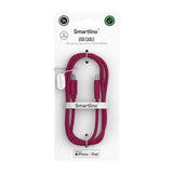 Smartline (3A/27W) USB-C til Lightning Braidy Kabel 2m - Mørk Rød