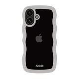 iPhone 16 Holdit Wavy Deksel - Wool Grey / Transparent