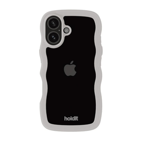 iPhone 16 Holdit Wavy Deksel - Wool Grey / Transparent