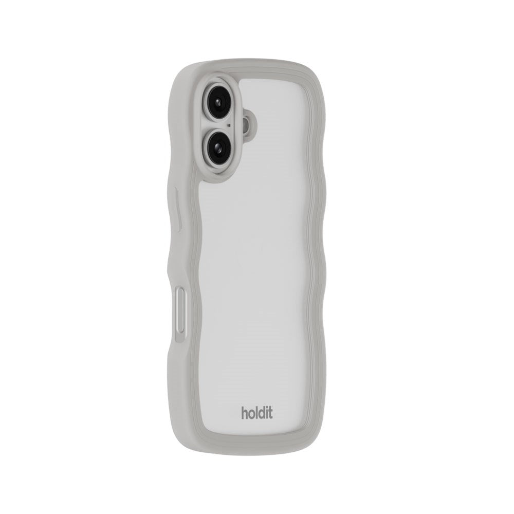 iPhone 16 Holdit Wavy Deksel - Wool Grey / Transparent