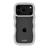 iPhone 17 Pro Holdit Wavy Deksel - Wool Grey / Transparent