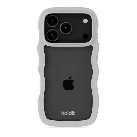 iPhone 17 Pro Holdit Wavy Deksel - Wool Grey / Transparent