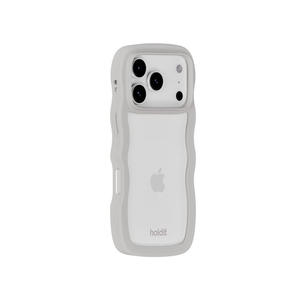 iPhone 17 Pro Holdit Wavy Deksel - Wool Grey / Transparent