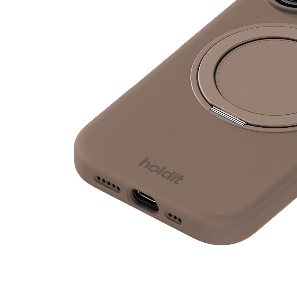 iPhone 16 Holdit Silikone Stand Deksel - Mocha Brown