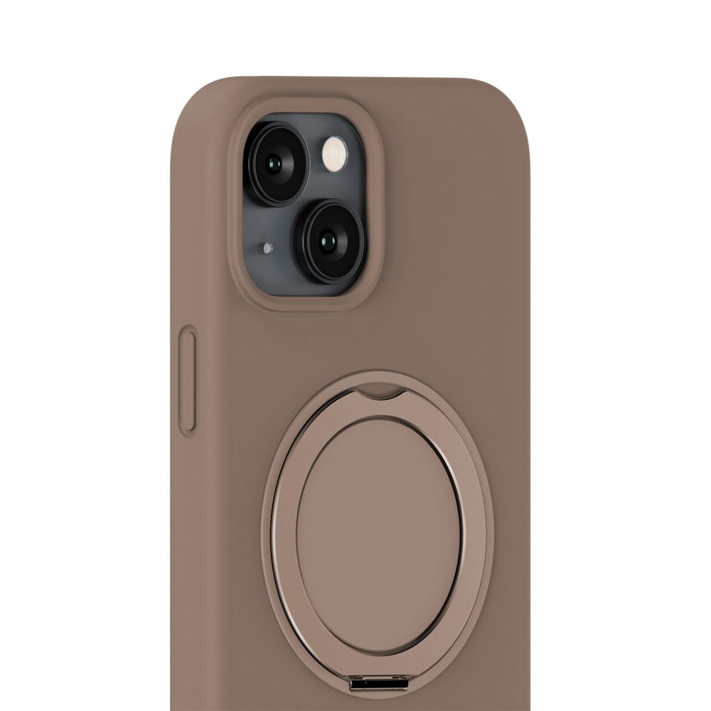 iPhone 17e / 16e / 15 Holdit Silikone Stand Deksel - Mocha Brown