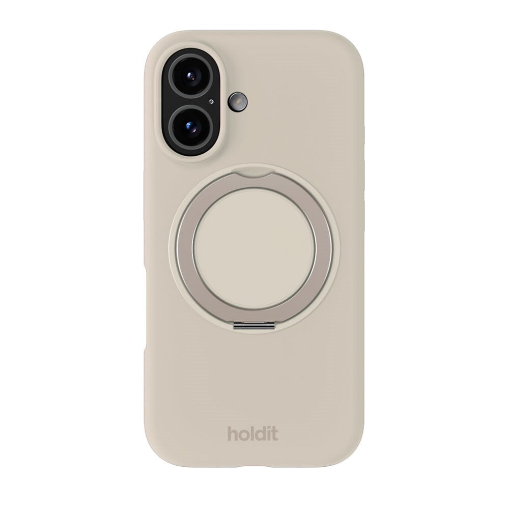 iPhone 16 Holdit Silikone Stand Deksel - Light Beige