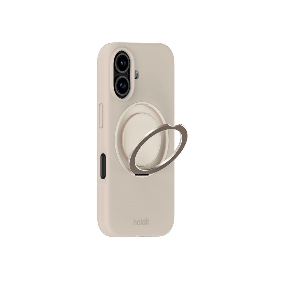 iPhone 16 Holdit Silikone Stand Deksel - Light Beige