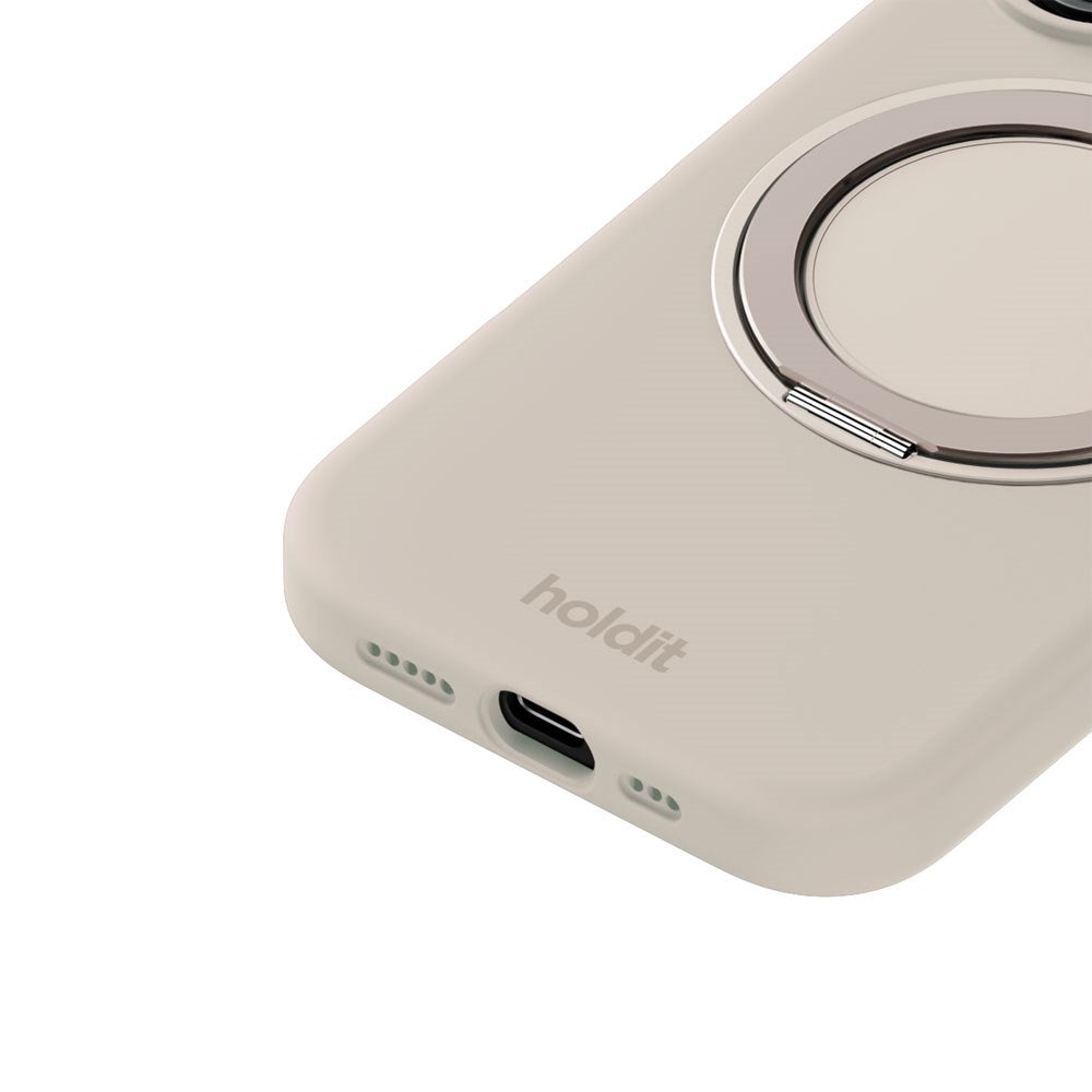 iPhone 16 Holdit Silikone Stand Deksel - Light Beige