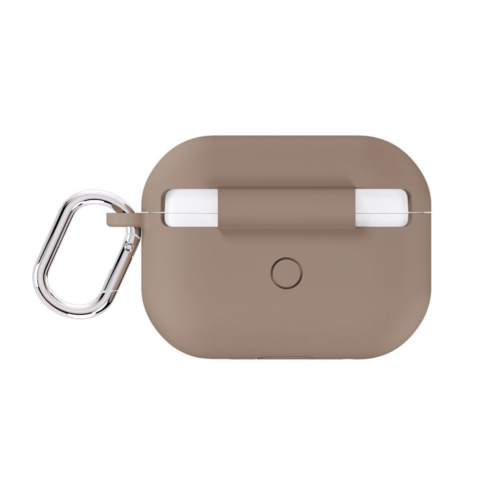 Apple AirPods Pro (1. & 2. Gen.) Holdit Silicone Case m. Karabinkrok - Mocha Brown