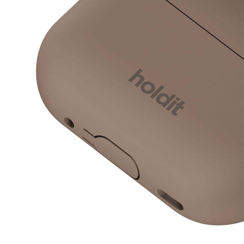 Apple AirPods Pro (1. & 2. Gen.) Holdit Silicone Case m. Karabinkrok - Mocha Brown