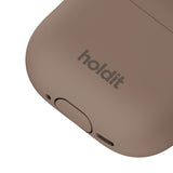 Apple AirPods (4. Gen.) Holdit Silicone Case m. Karabinkrok - Mocha Brown