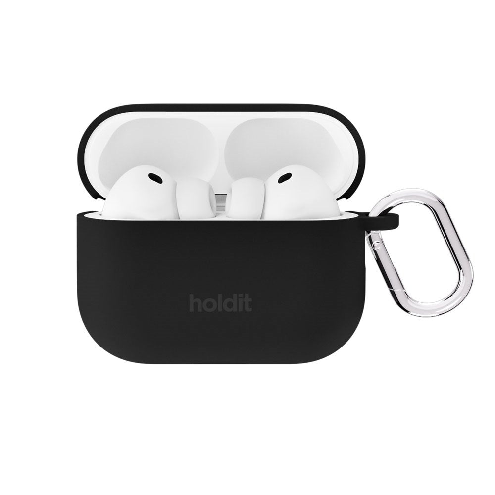 Apple AirPods Pro (3. Gen.) Holdit Silicone Case m. Karabinkrok - Black