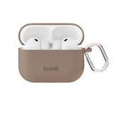 Apple AirPods Pro (3. Gen.) Holdit Silicone Case m. Karabinkrok - Mocha Brown