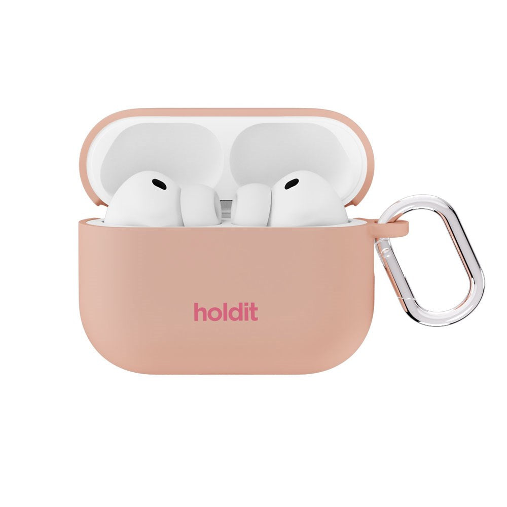 Apple AirPods Pro (3. Gen.) Holdit Silicone Case m. Karabinkrok - Bare Pink
