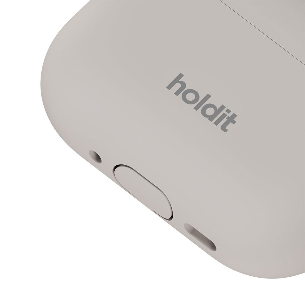 Apple AirPods Pro (3. Gen.) Holdit Silicone Case m. Karabinkrok - Wool Gray