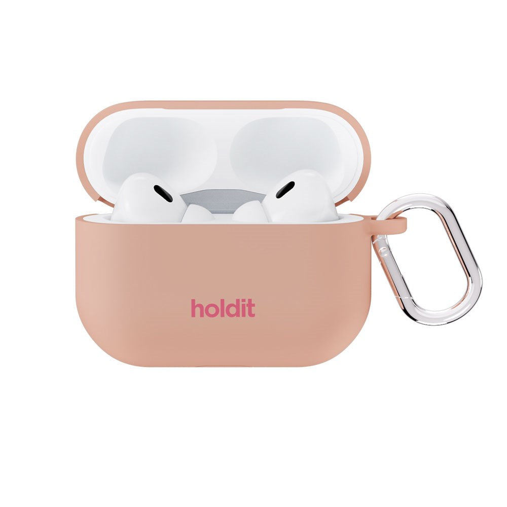 Apple AirPods Pro (1. & 2. Gen.) Holdit Silicone Case m. Karabinkrok - Bare Pink