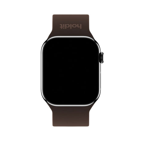 Apple Watch (38/40/SE/41/42mm) Holdit Silikon Rem m. Metallspenne - Chocolate